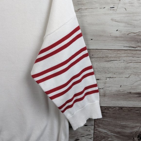 Express*Women's 3/4 Striped Sleeve Boat Neck Straight Hem Pullover Sweater~Large - Picture 5 of 10